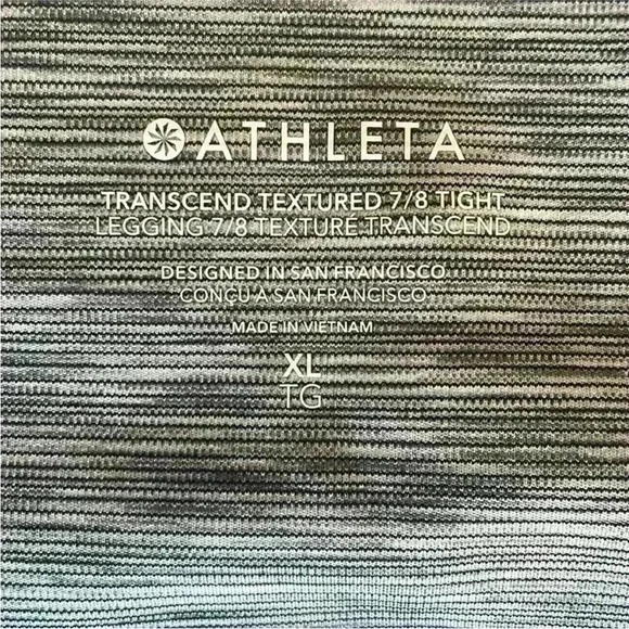 Athleta TranscendTextured 7/8 Tight Leggings-Stratus Grey Nova Texture Sz XL NWT - Picture 4 of 8
